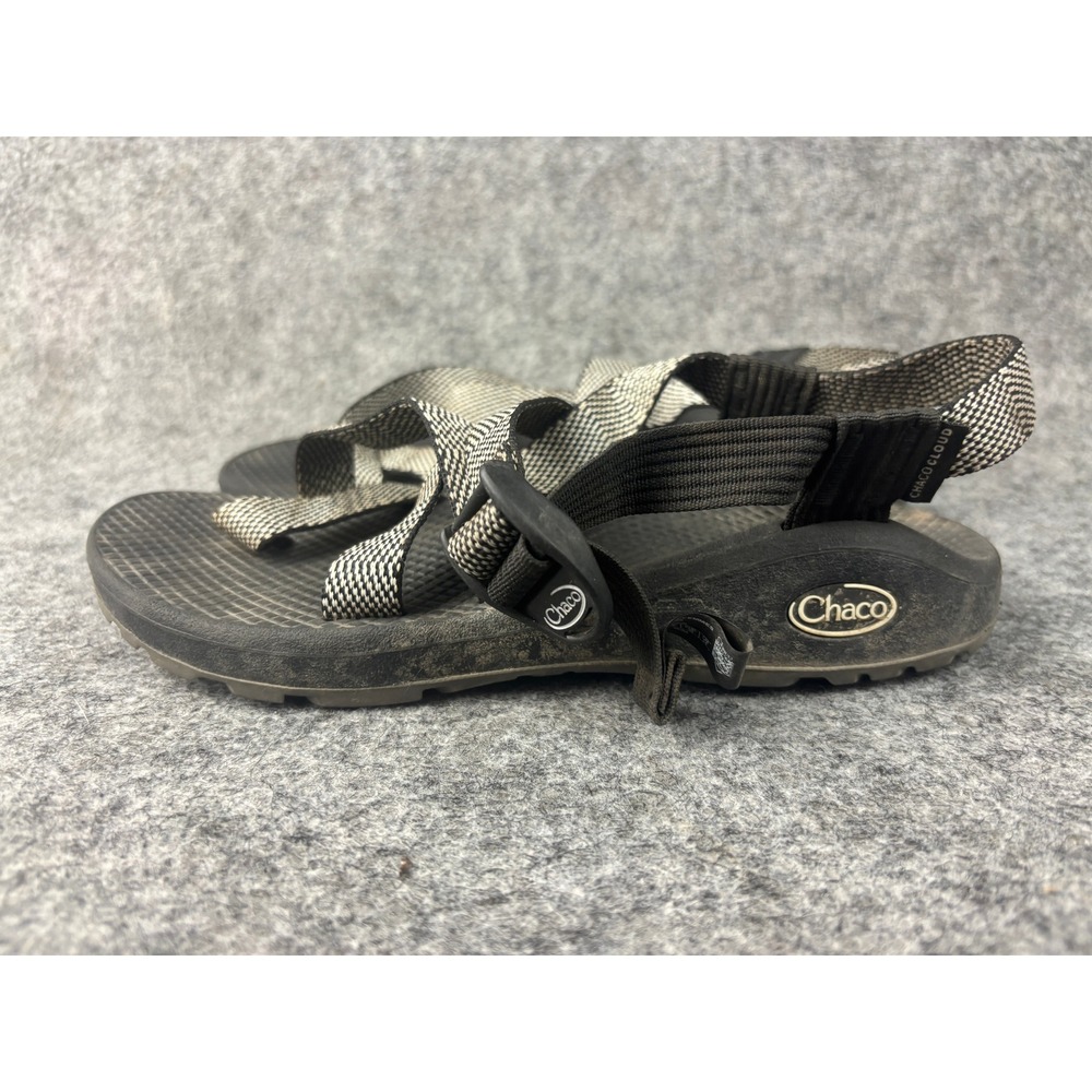 Chaco Z/Cloud 2 Sandals Women 7 Black White Strappy Toe Loop Hiking JCH107966